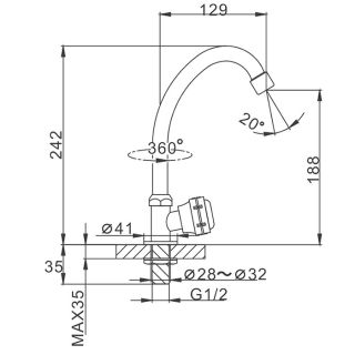 Смеситель для кухни Frap F4195 хром